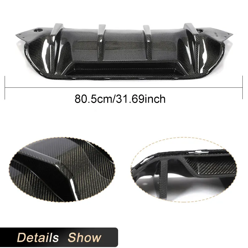 Car Rear Bumper Diffuser Lip Spoiler For BMW 5 Series F90 M5 2018-2020 Rear Diffuser Lip Apron Protector Body Kit Carbon Fiber