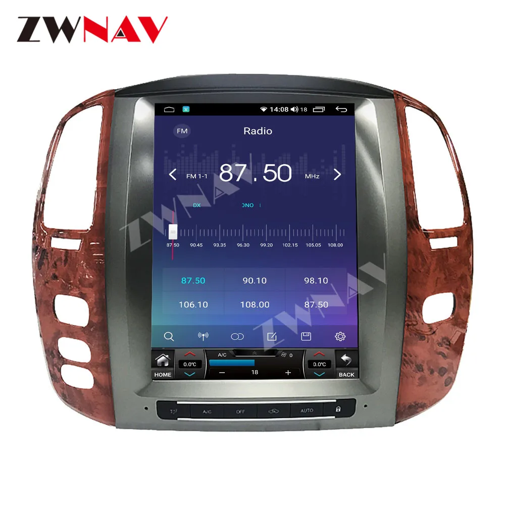15.6 Inch HD Touch Screen For Lexus LX470 2004-2007 Android 14 GPS Navigation WIFI 4G BT Carplay Car Multimedia Player Head Unit