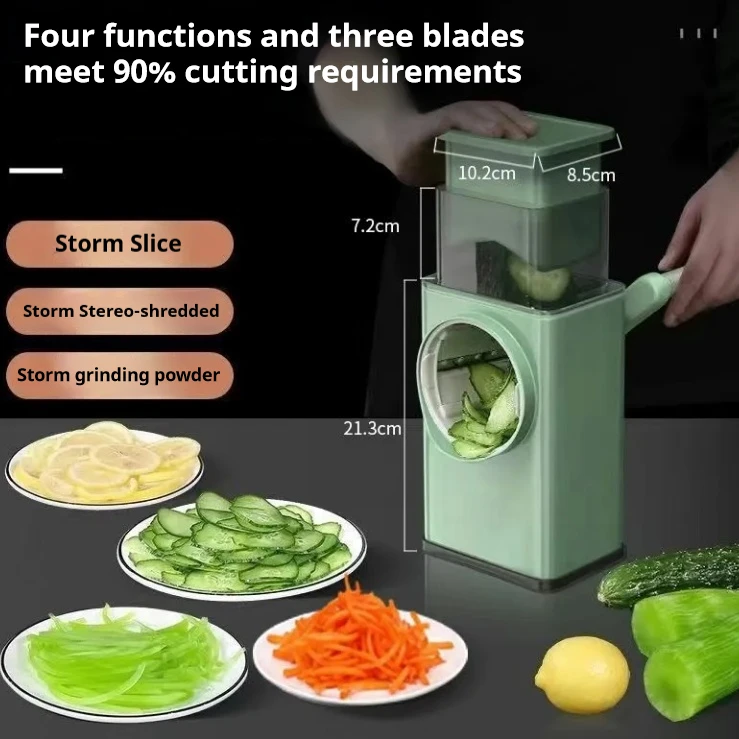 Multifunction Vegetable Slicer Manual Grater Vegetable Chopper 3 in 1 Stainless Steel  Cutter Potato Spiralizer Kitchen Tools