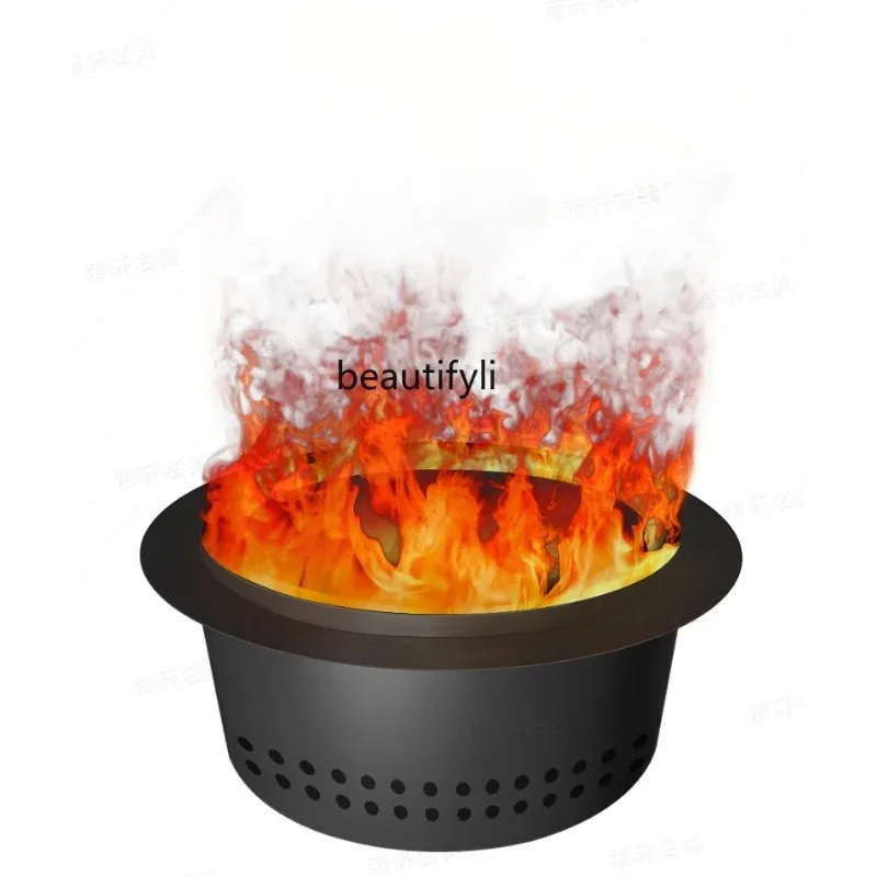 A4567 Customized round Atomization Fireplace Simulation Flame Steam Embedded Electronic Fireplace Core