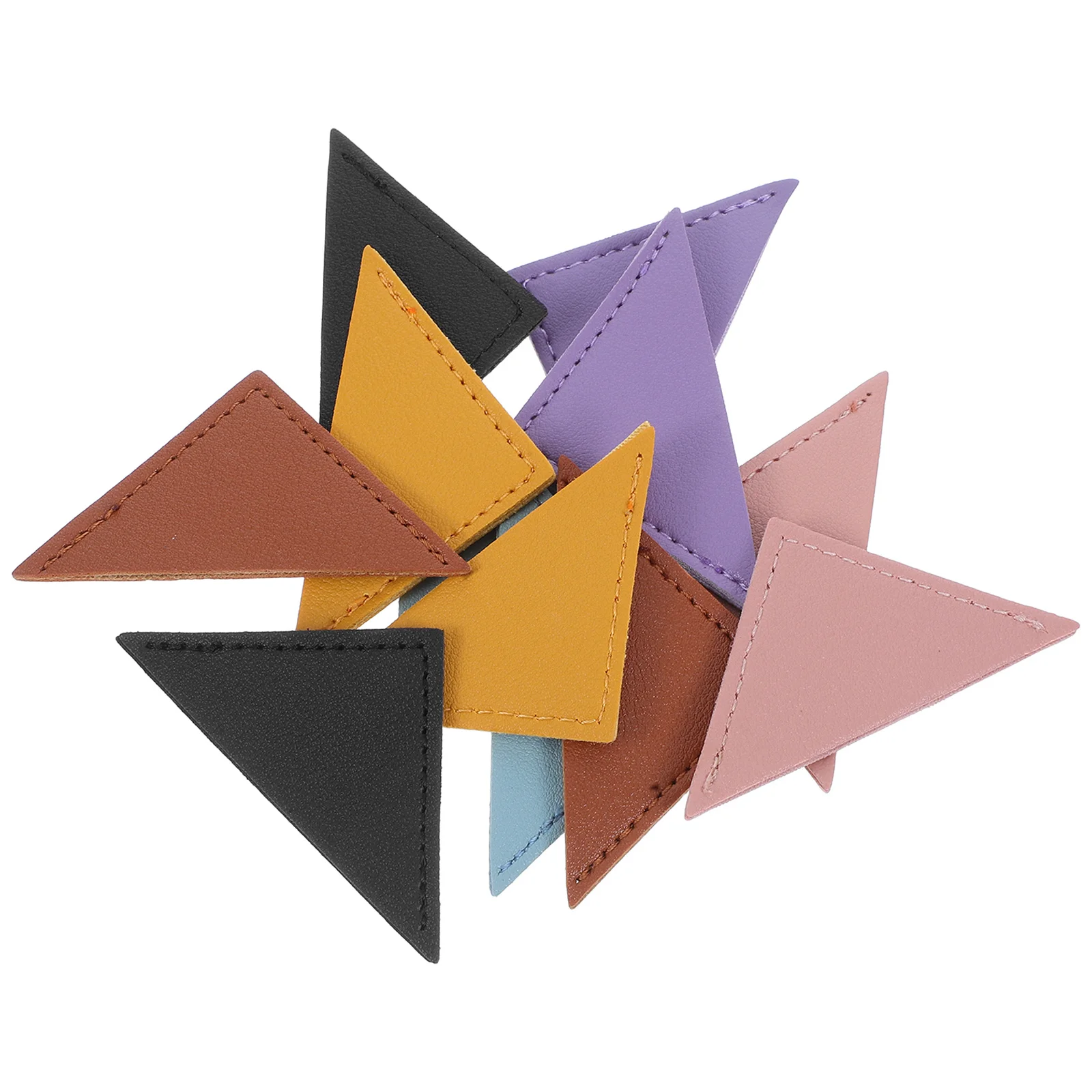 12Pcs Triangle Book Page Corner Clips PU Bookmark for Women Men Students Functional Reading Markers Decorative Book