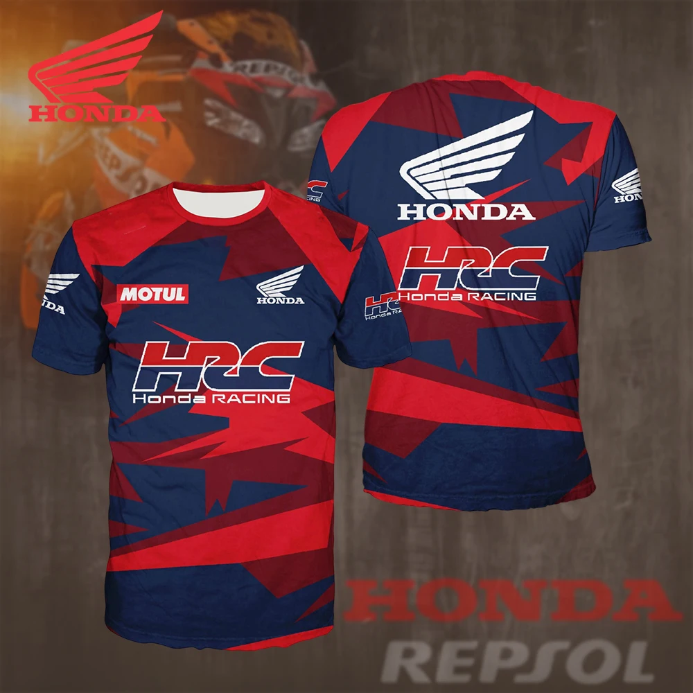 

Футболка Honda HRC Team Racing для любителей мотоциклов, дышащая, впитывающая пот, летняя велосипедная майка, спортивная одежда для мужчин