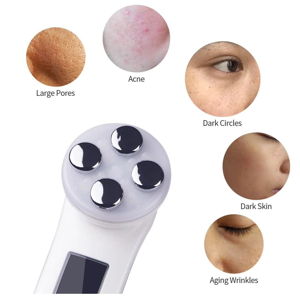 Dispositivo de belleza de fotones LED de electroporación EMS, estiramiento de la piel, estiramiento, cuidado de la piel 