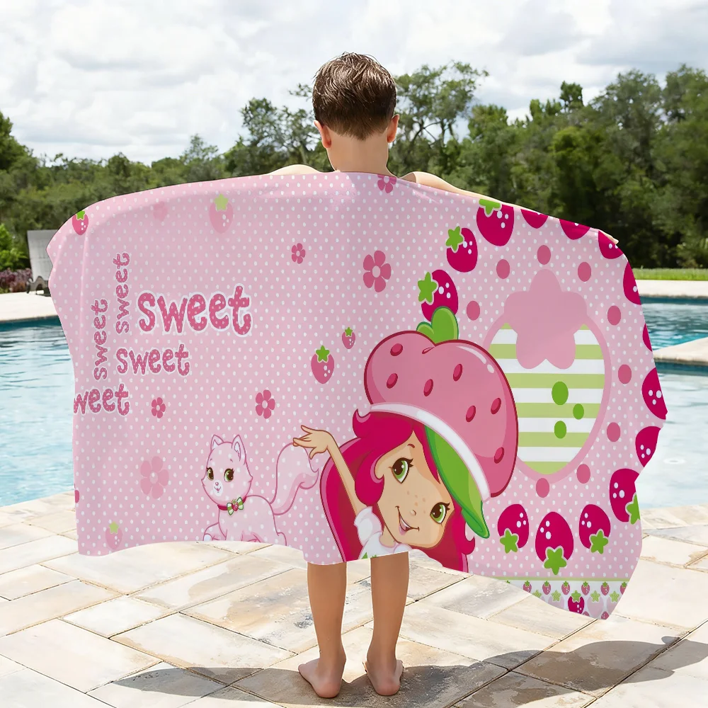 S-strawberry Cute S-shortcake-S Towel Quick Dry Absorbent Beach Towel for Sports, Fitness, Swimming and Outdoor Activities