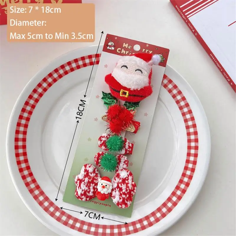 Desenhos animados de Natal Cabelo Clip Set, Duckbill Clip, boneco Papai Noel Hairpin, Meninas Crianças Xmas Party Headdress, Conjunto Feminino, 2025