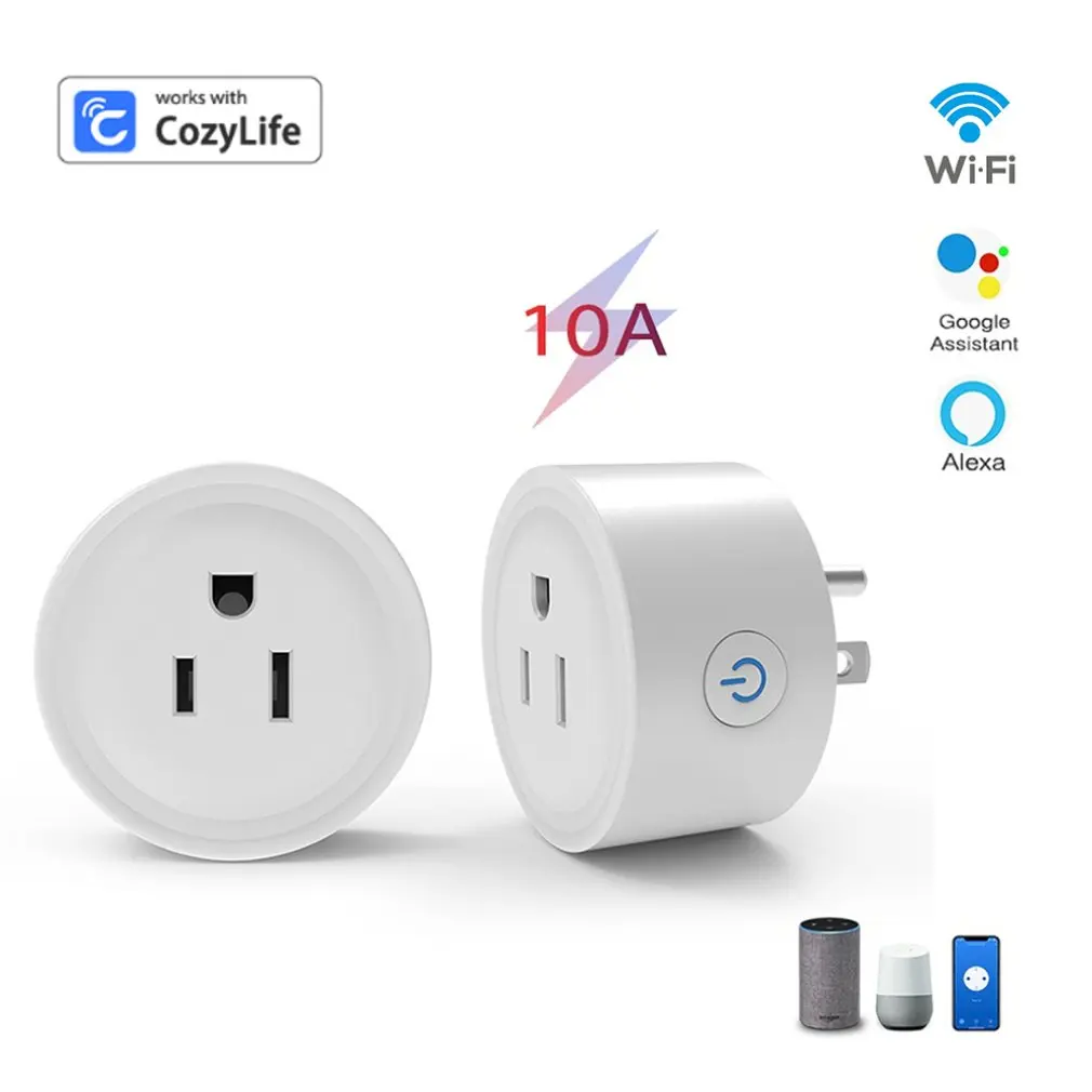 WiFi Smart Plug Socket US Wireless Outlet with Power Monitor Timer Smart Life APP Control Works with Google Home Alexa
