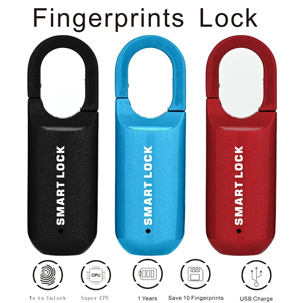 M01 Fingerprint Padlock USB Smart Cabinet Keyless Home Travel Case Drawer Lock Anti Theft Multi Function Lock Zinc Alloy Lock