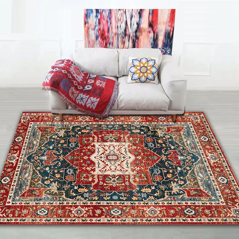 New Persian Vintage Carpet, Floor Mat Living Room Bedroom Floor Mat, Easy Care, Bohemian Style Hotel B&B Decorative Mat.