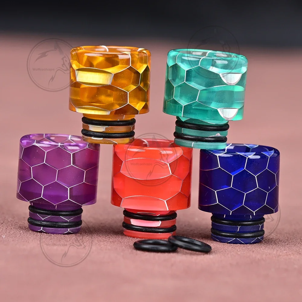 5pcs wolfcoolvape Drip Tips 510 drip tip vape mouthpiece random color resin material  tips for Vapes Tanks rda rta rda