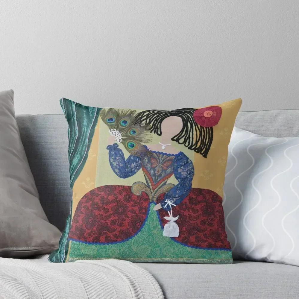 Menina in red and green Throw Pillow Custom Cushion Sofa Cushion Cover Cusions Cover pillow