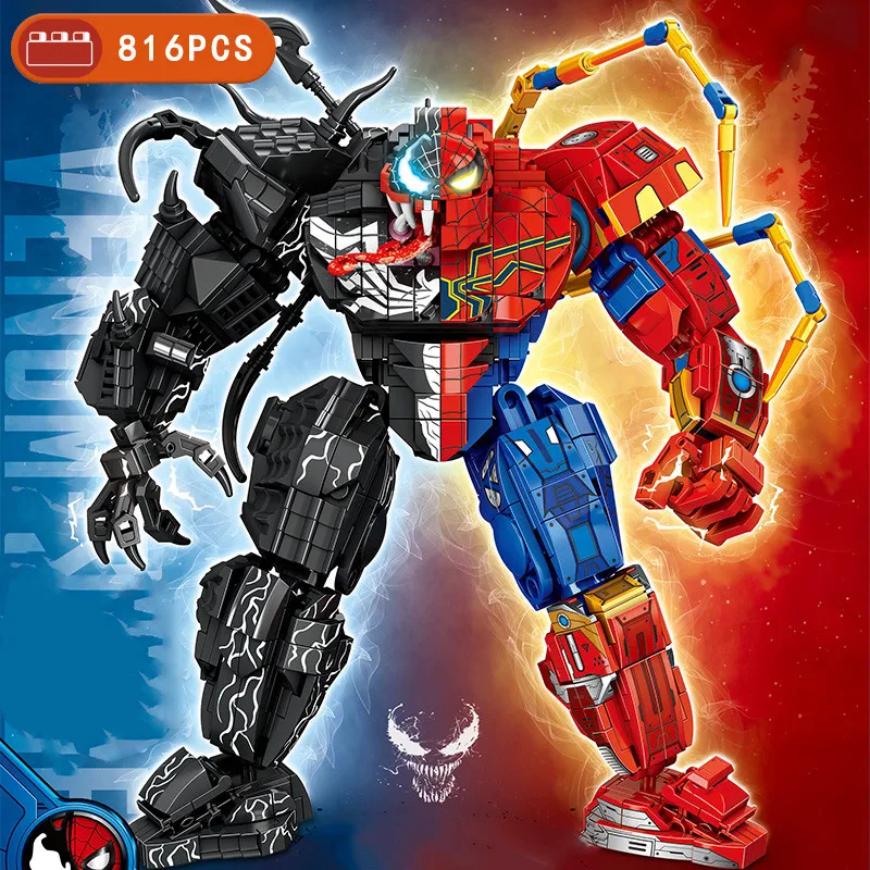 Marvel Superhero Movie Carnage Battle Venom VS Spiderman Model Building Blocks Bricks Sets Figures Kids Toys For Children Gifts