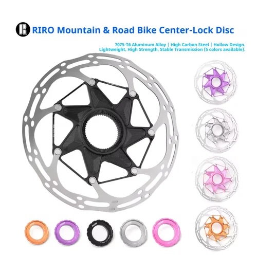 RIRO-Rotor de bloqueo central para bicicleta, 140mm/160mm, disipación de calor hueca, rotura de viento para bicicleta de montaña y carretera, accesorios de freno de disco