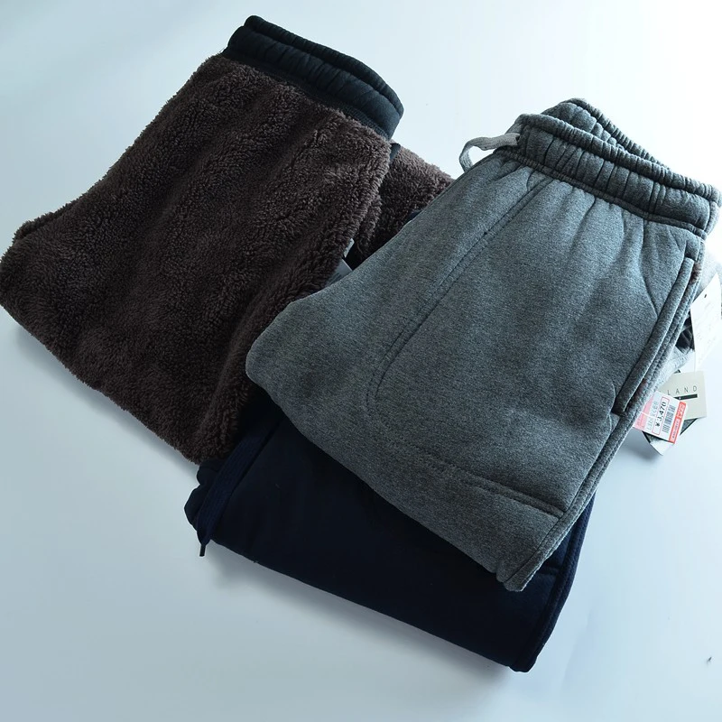 Men's Thiened Fce Lined Warm Sports Pants Sweatpants Large Size eepskin Casual Faion Winter Long Trousers