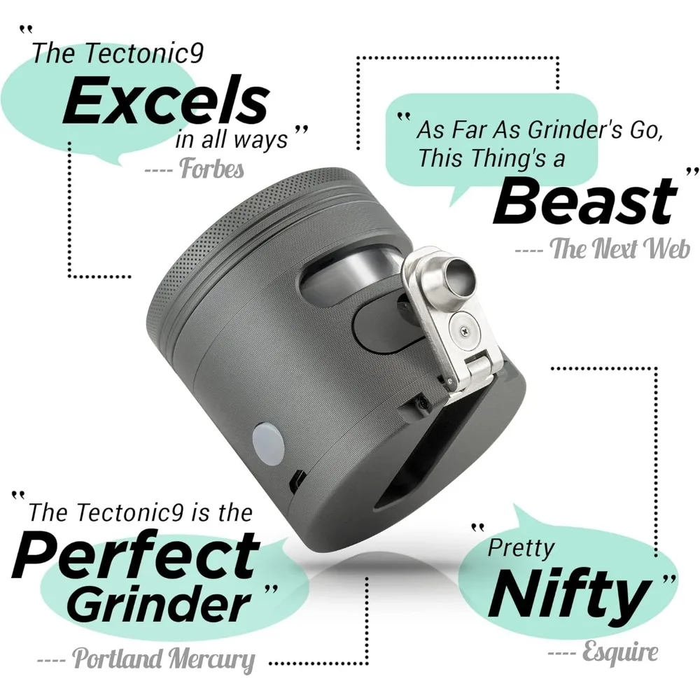 Herb Grinder Automatic Electric Herbal Spice Dispenser Large 2.5" Aluminum Alloy (Grey), For Home & Kitchen Only