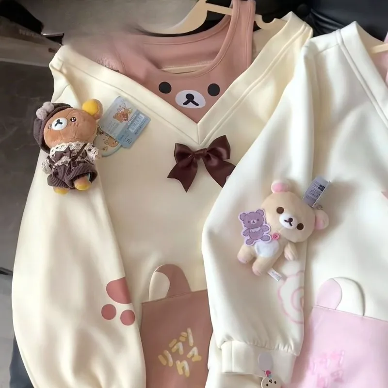 Damen-Hoodies für Frühling und Herbst, schulterfrei, lange Ärmel, zweiteilig, niedlicher Otaku-Stil, süß, anime-inspiriert, minimalistisch