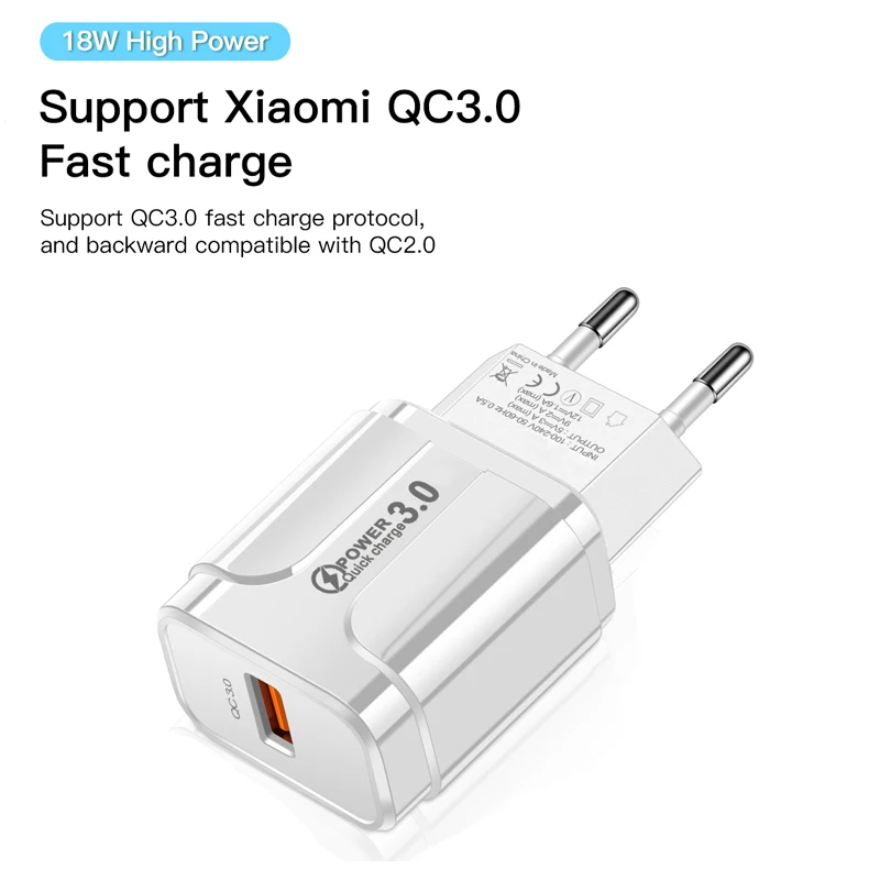 AIXXCO 5V 2A EU Plug LED Light 2 USB Adapter Mobile Phone Wall Charger Device Quick Charge QC 3.0 Mobile Charger Fast Charger