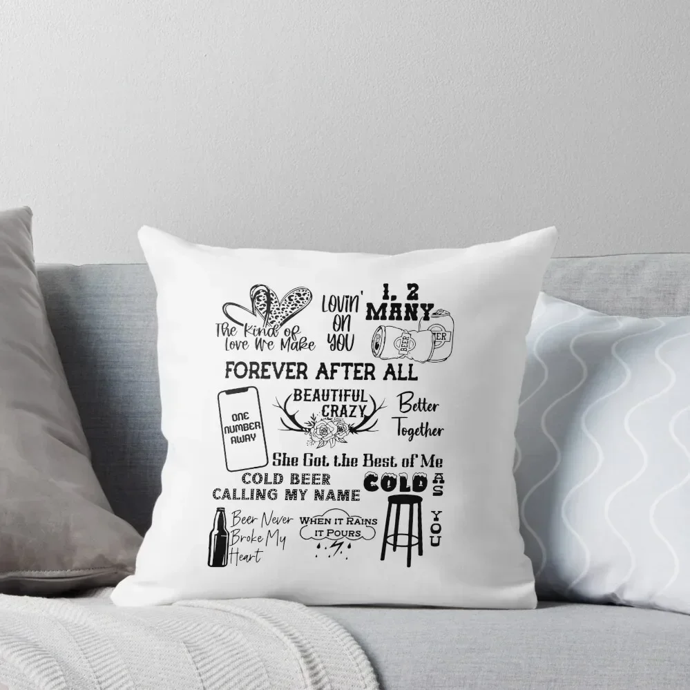 

Country Music Can Collage Throw Pillow pillow pillowcase Christmas Covers For Cushions Sofa Pillow Cover