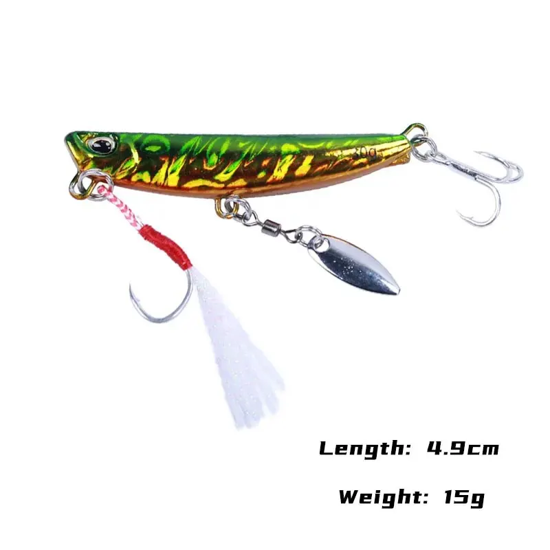 Metal Jig Spoon Fishing Lures 4pcs 15g 4.9cm Shore Casting Micro Jig Slow Artificial Hard Baits Spinnerbait For Bass Tuna Pesca