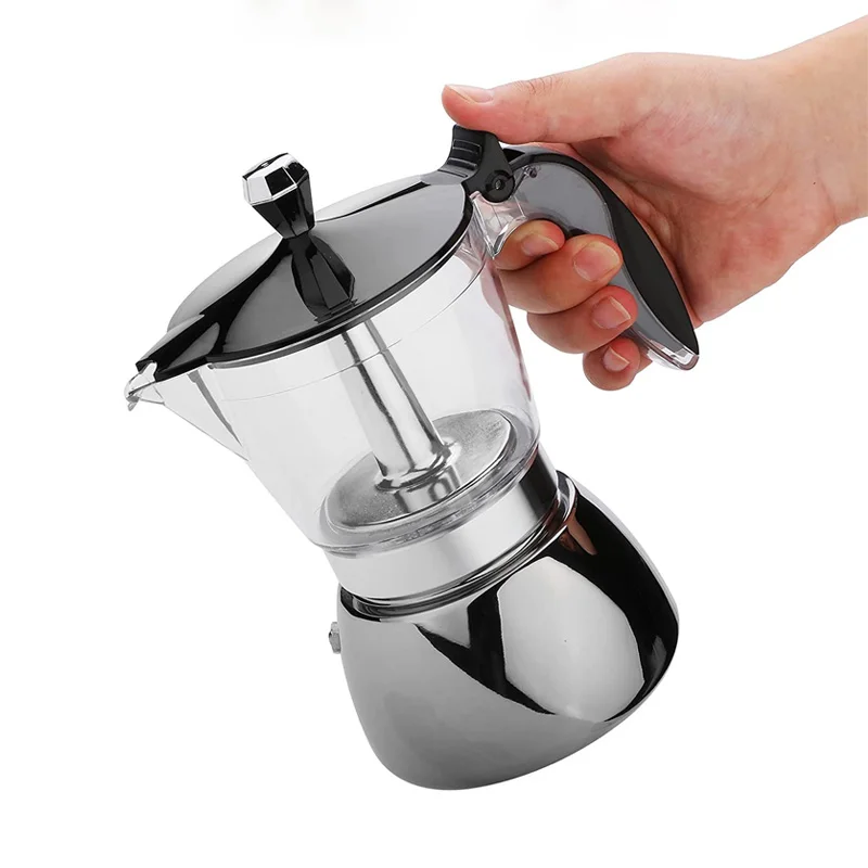 

Hotean Eco-friendly Italian Coffee Maker Espresso Stove-top Mocha Pot High Borosilicate Glass Coffee Pot moka pot espresso