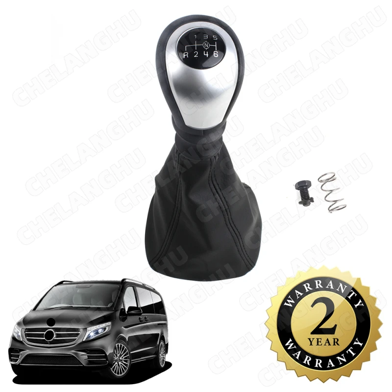 6 Speed Gear Shift Knob With Boot Black Color Fit for Mercedes-Benz W447 V200 V220 2014 2015 2016 2017 2018 2019