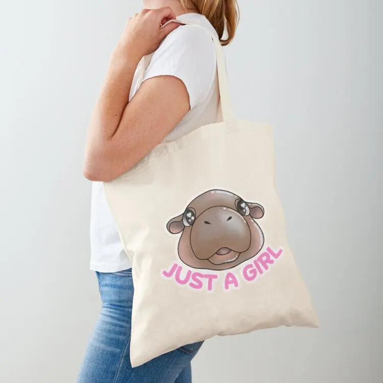 

Baby Hippo Moo Deng Tote Bag large size bags Women's handbag Gift bag Big bag women
