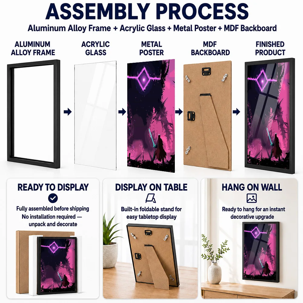 Hyper Light Drifter Framed Metal Posters Personalized Photo Video Game Theme Wall Art For Home Office And Entertainment Room