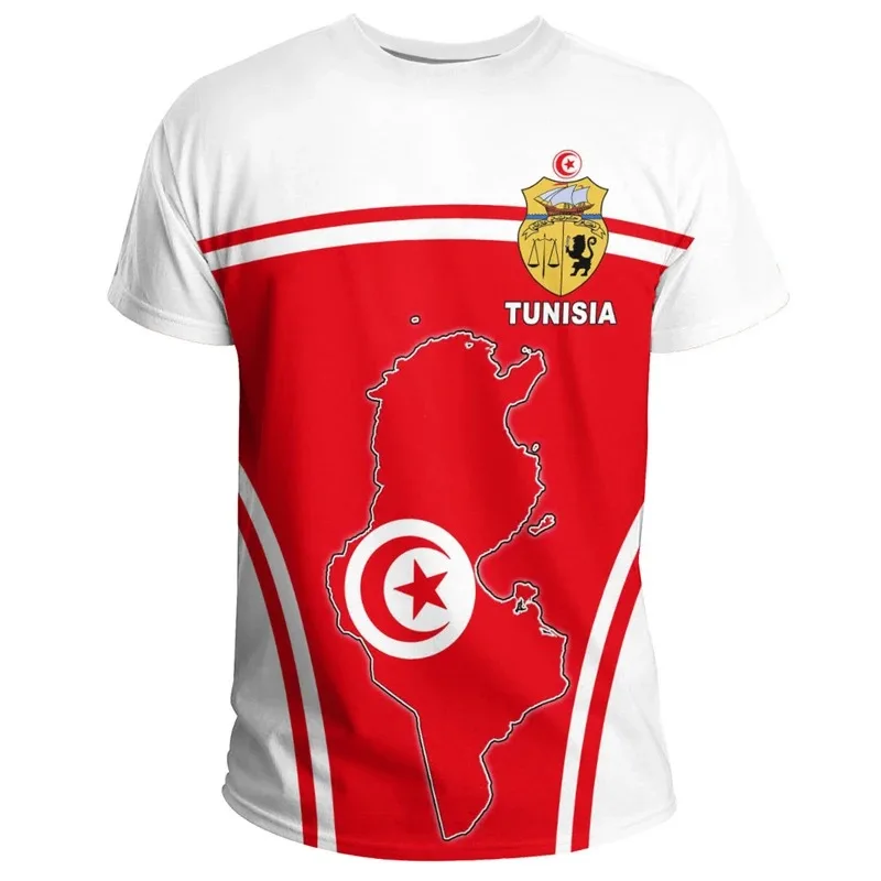 Newest 2024 Tunisia National Emblem 3D Print Polo Shirts Fashion Casual Tunisian Flag Sports Fitness Tops Gym T Shirt Streetwear