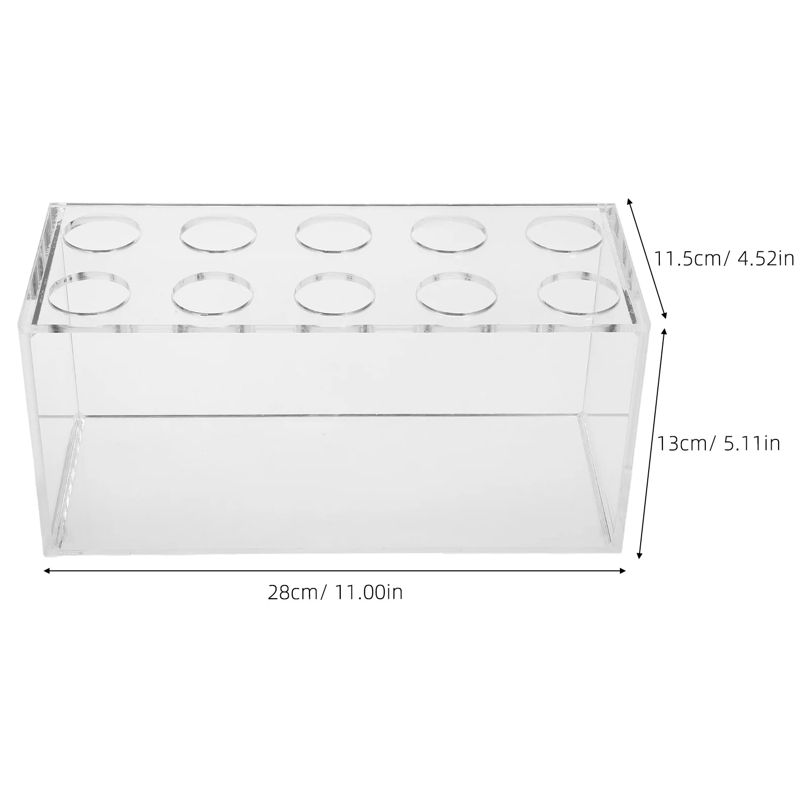 تجفيف فعال 10 فتحات رف زجاجات مقلوب من الأكريليك 50 مللي أنابيب توفير المساحة تصميم مختبرات مختلفة أنبوب رف مقلوب