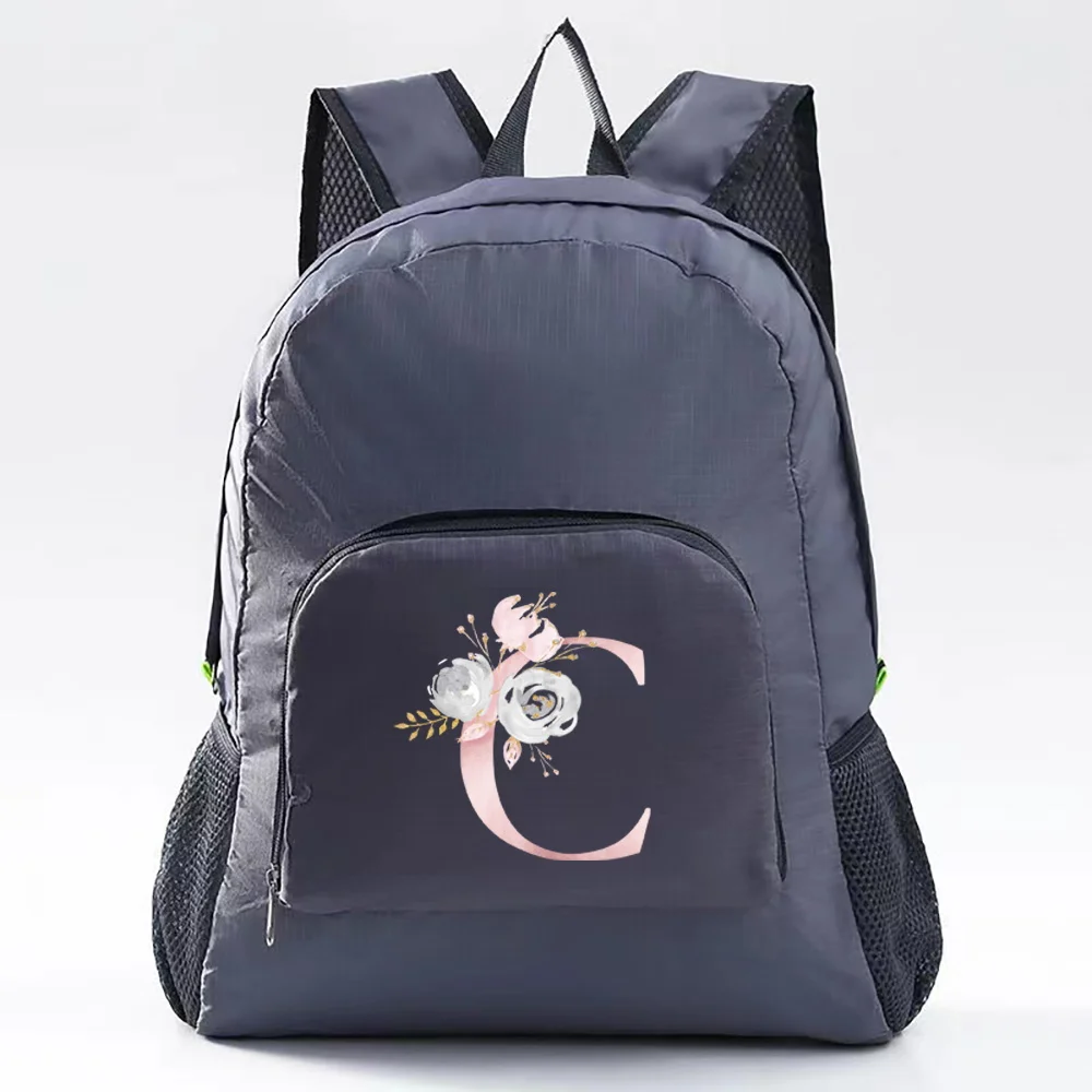 Mochila dobrável portátil de viagem caminhadas dobrável saco de alta capacidade pacote ultraleve para homem à prova dwaterproof água daypack rosa flor série