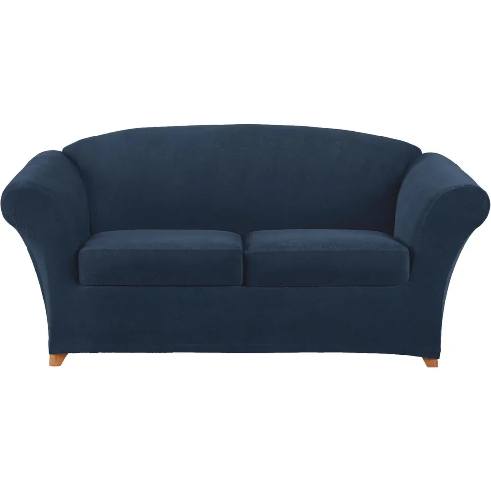 

Stretch Pique Loveseat Slipcovers, Three Piece Loveseat Cover includes Slipcover and Two Cushion Covers for a Secure Fit