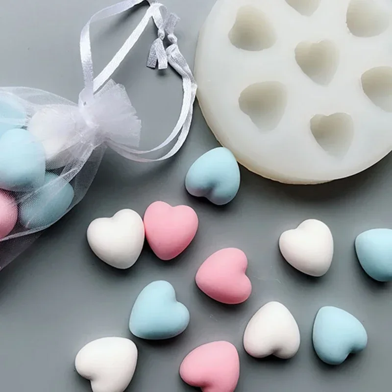 Heart Shape Soap Mold DIY Aromatherapy Plaster Candle Making Molds Silicone Mould Pendant Jewelry Handmade Tool seifen form