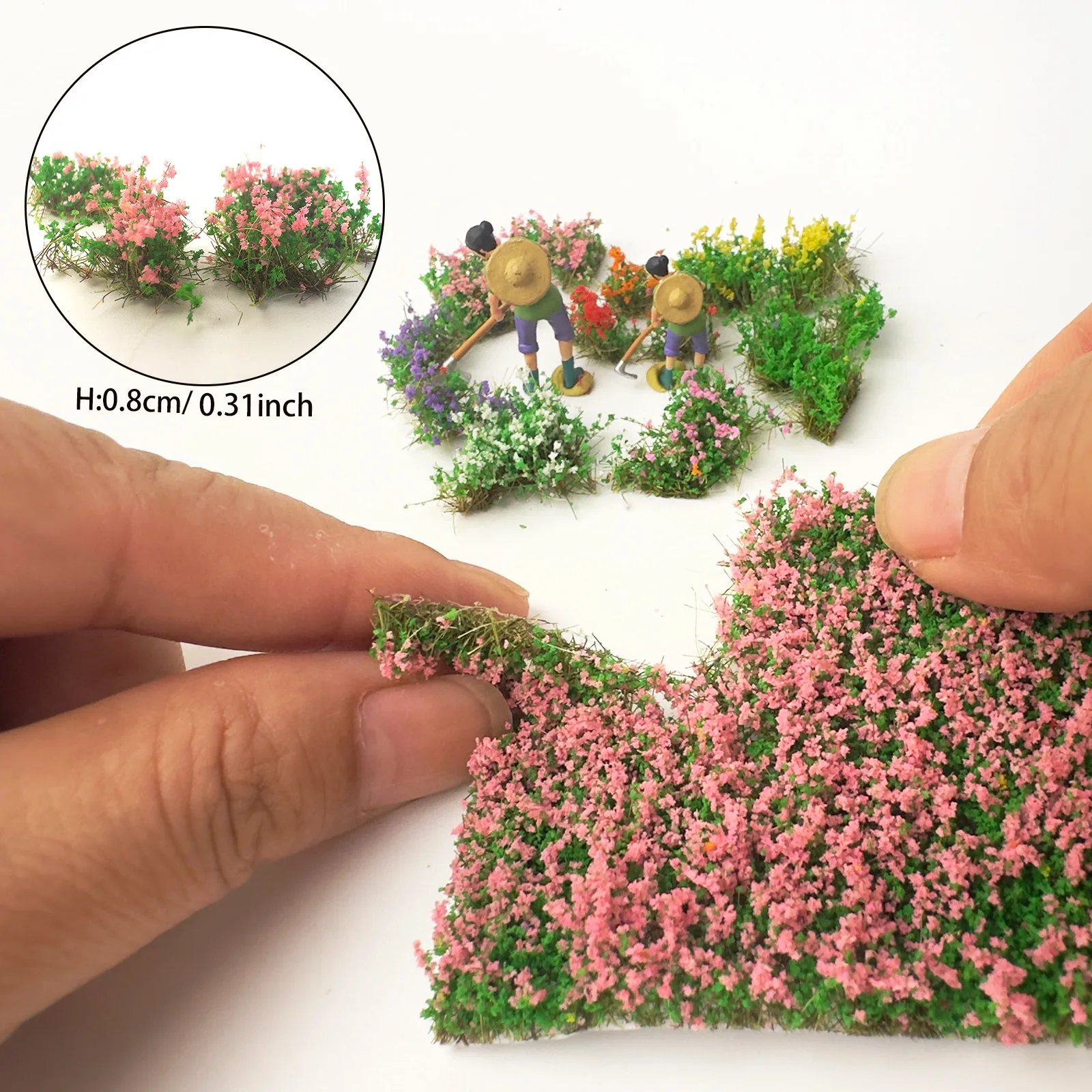 8-10mm 12mm 16mm Static Grass Flower Tufts Ho N Diy Model Making Military Scene Railway Diorama Train Layout