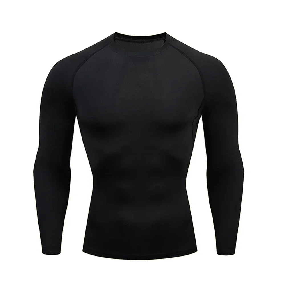 2025 New Men's Compression Shirt Men Fitness Long Sleeve Running Shirt Man Gym Under T Shirt Football Jersey Sportswear Tights
