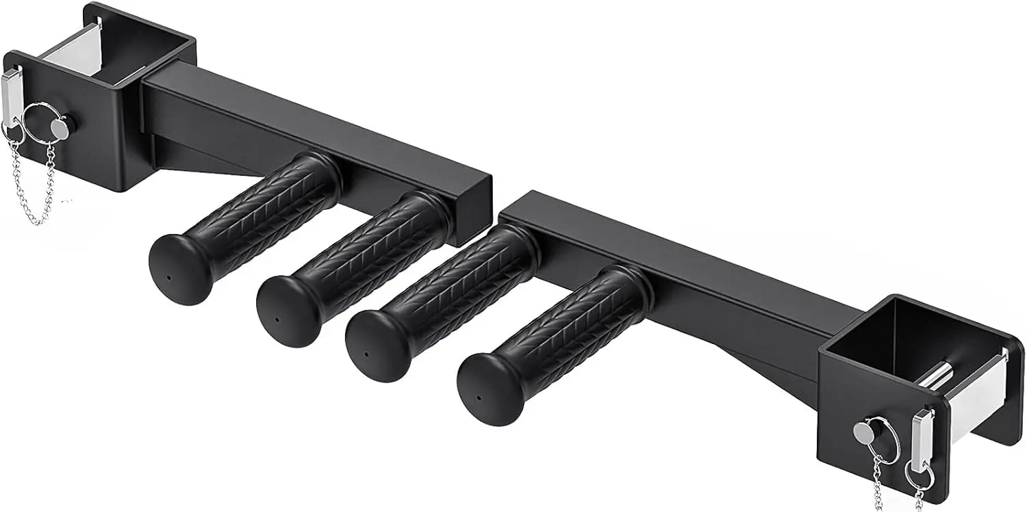 

Аксессуары для силовых тренажеров: приспособление для сгибаний на бедрах, турник для отжиманий, приспособление для приседаний с поясом и защитные упоры для домашних тренажерных залов 2x2 и 3x3 для силовых тренировок.