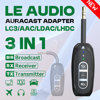 LDAC/LC3 LE Audio Auracast Adapter Wireless Bluetooth 5.4 Broadcast Transmitter Receiver 3.5mm AUX BIS/CIS/LHDC/SBC/AAC  Music