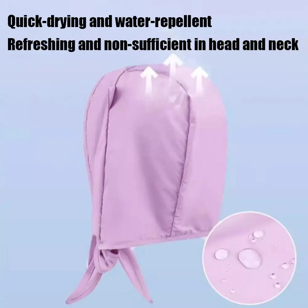 Little Devil Sun Hat for Daily Wear Outdoor Soft Polyester Cute Lightweight Headscarf with Chin Tie Trendy Sun Protection Bonnet