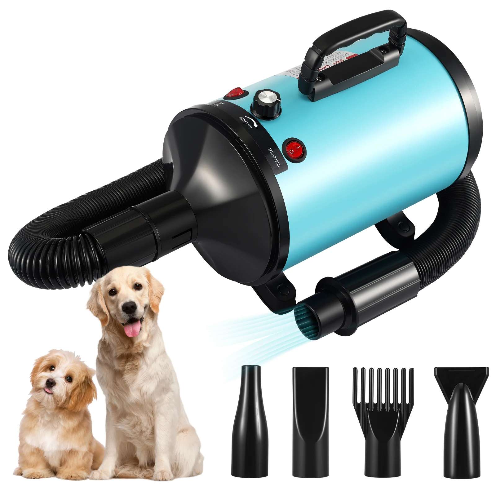 

3200W Hair Dryer for Dogs Pet Grooming Blower Warm Wind Secador Fast Silent Pet Dryer Drying Machine Stepless Speed Regulation