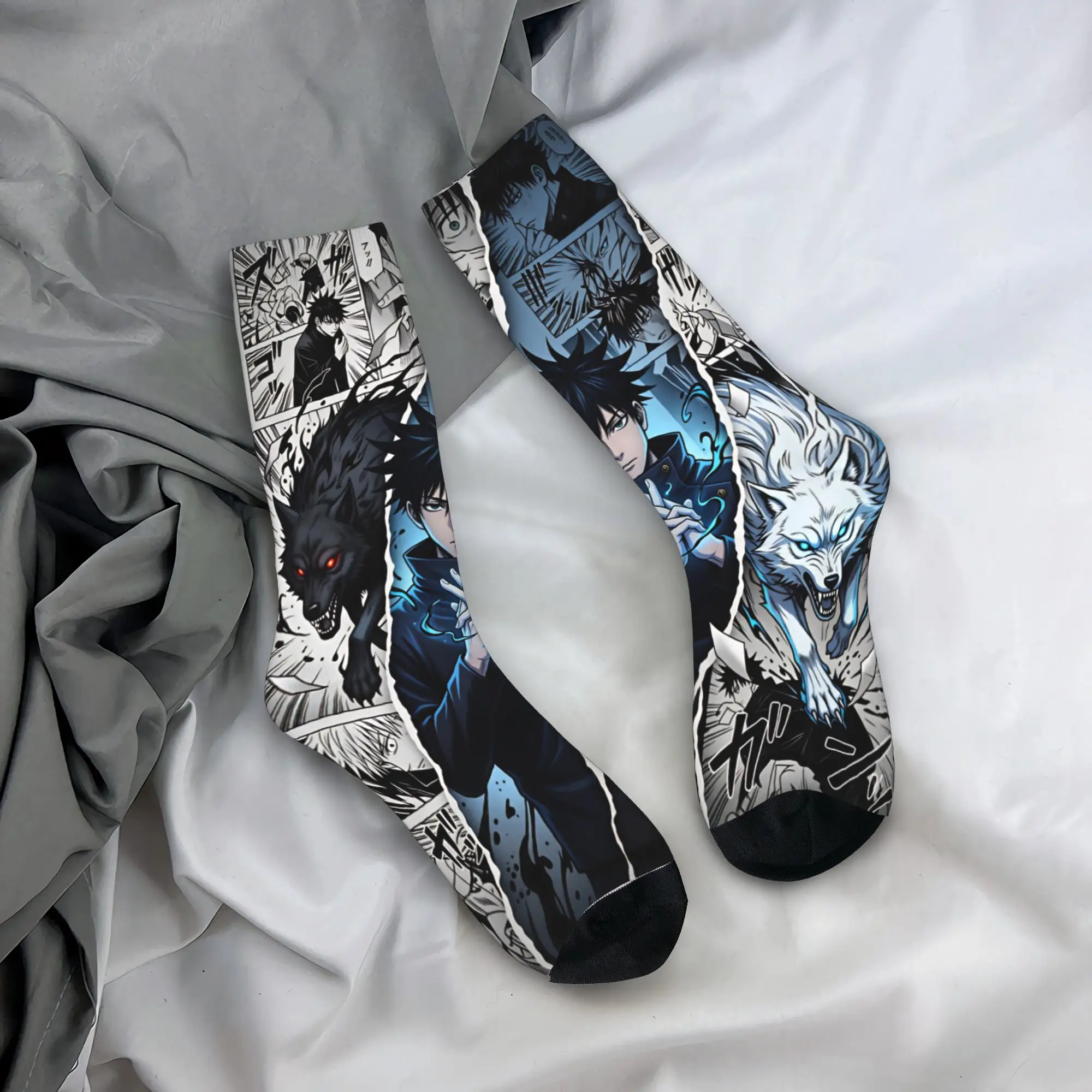 Jujutsu Kaisen  Socks Autumn  Stockings Funny Men Breathable Socks Design Cycling Anti Sweat Socks