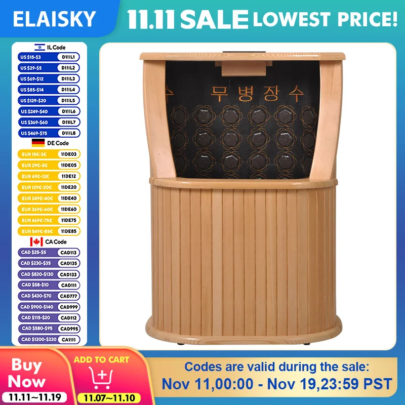 

Деревянное массажное ведро для ванны для ног, паровая фумигация, дальнее инфракрасное ведро для пота, паровое ведро, автоматическое массажное ведро для ванны для ног, 220 В