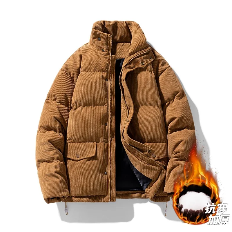 جديد جواكت شتوية الرجال سروال قصير سترات القطن مبطن معطف الخريف الدافئ سميكة الهيب هوب وسادة مبطنة زمم المرقعة أسفل معطف