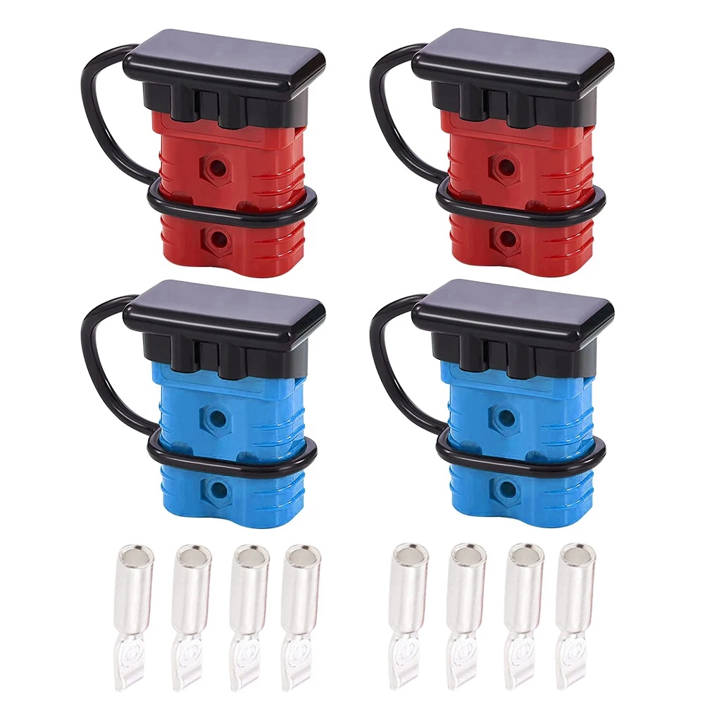 4Pcs 2-4 AWG 175A Battery Power Connector 12-36V Cable Quick Connect Disconnect Kit for Car Bike ATV Winch Trailer Blue