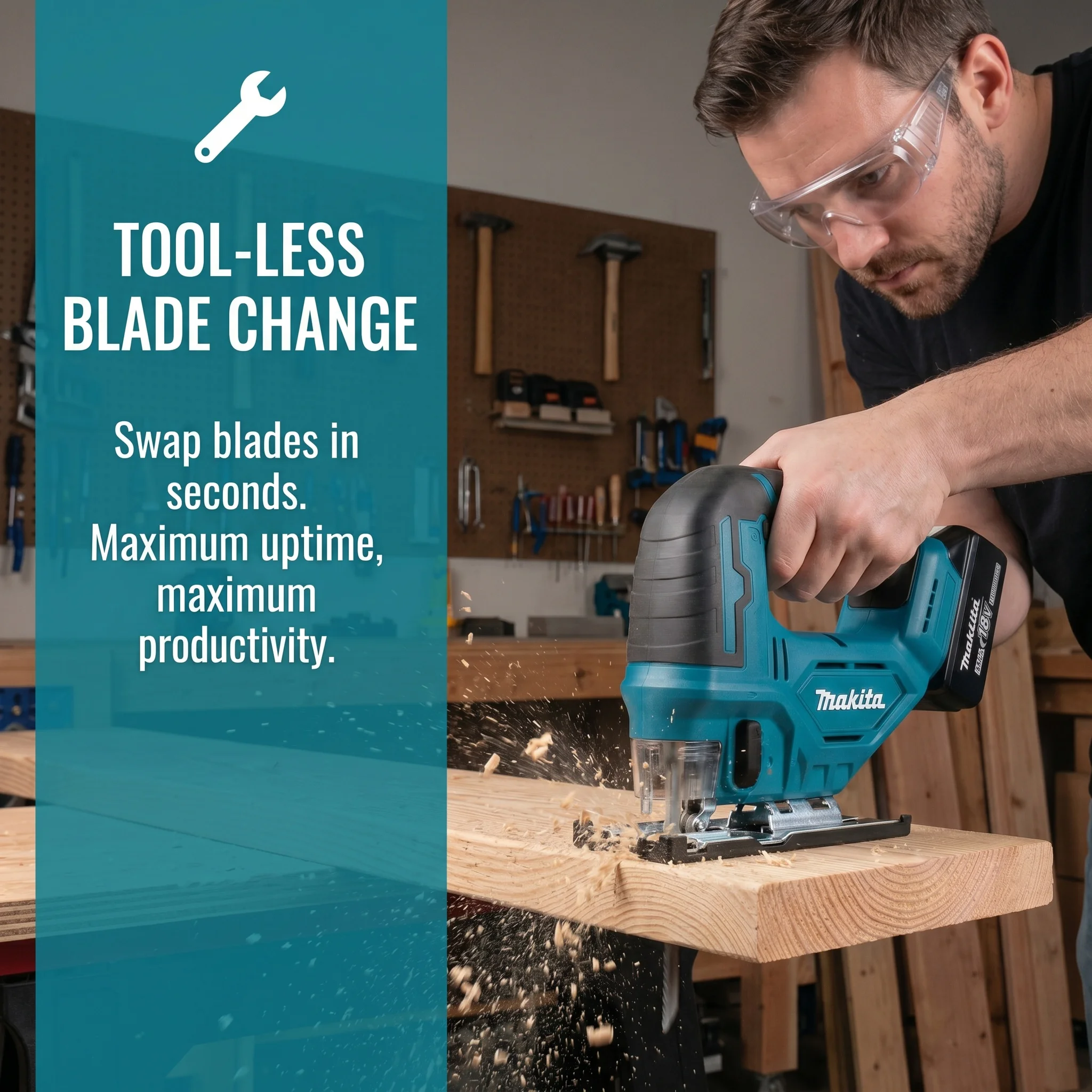 Makita DJV182Z 18V Brushless Jigsaw 3 Orbital Settings 3500SPM Variable Speed Curve Saw For Wood Metal