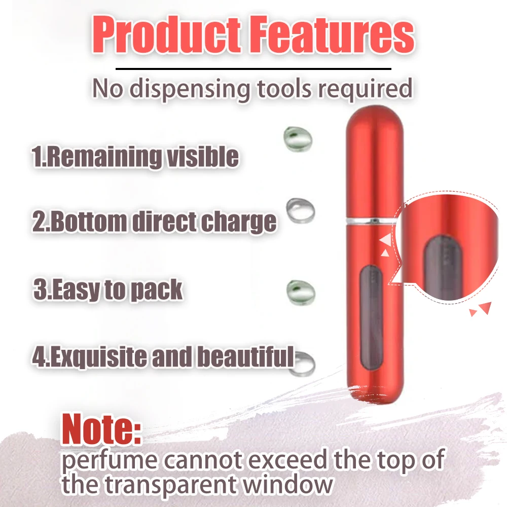 5/8/20ml Refillable Mini Perfume Bottle Portable Aluminum Atomizer 5ml Refill Perfume Spray Bottle Cosmetic Container For Travel