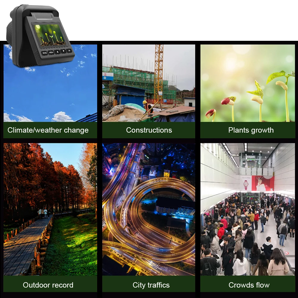Câmera lapso de tempo câmera ip66 à prova de chuva 4k timelapse câmera para constrções sites casa construção planta crescimento