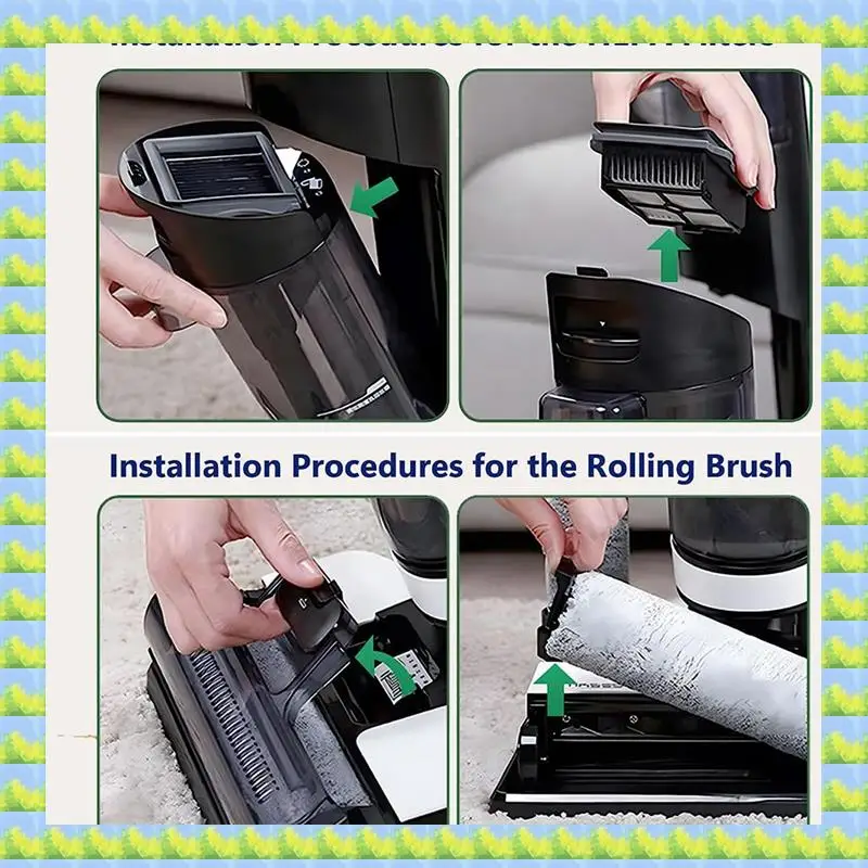 ملحقات استبدال أسطوانة الفرشاة للمكنسة الكهربائية الرطبة والجافة اللاسلكية Tineco Floor ONE S5/Floor One S5 Pro