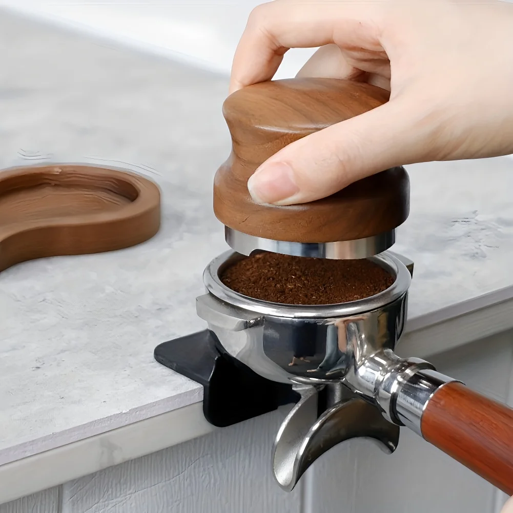 Coffee Tamper Mat Silicone Espresso Tampering Corner Mat Non-slip Coffee Press Pad for 51/53/58mm Portafilters Barista Tools