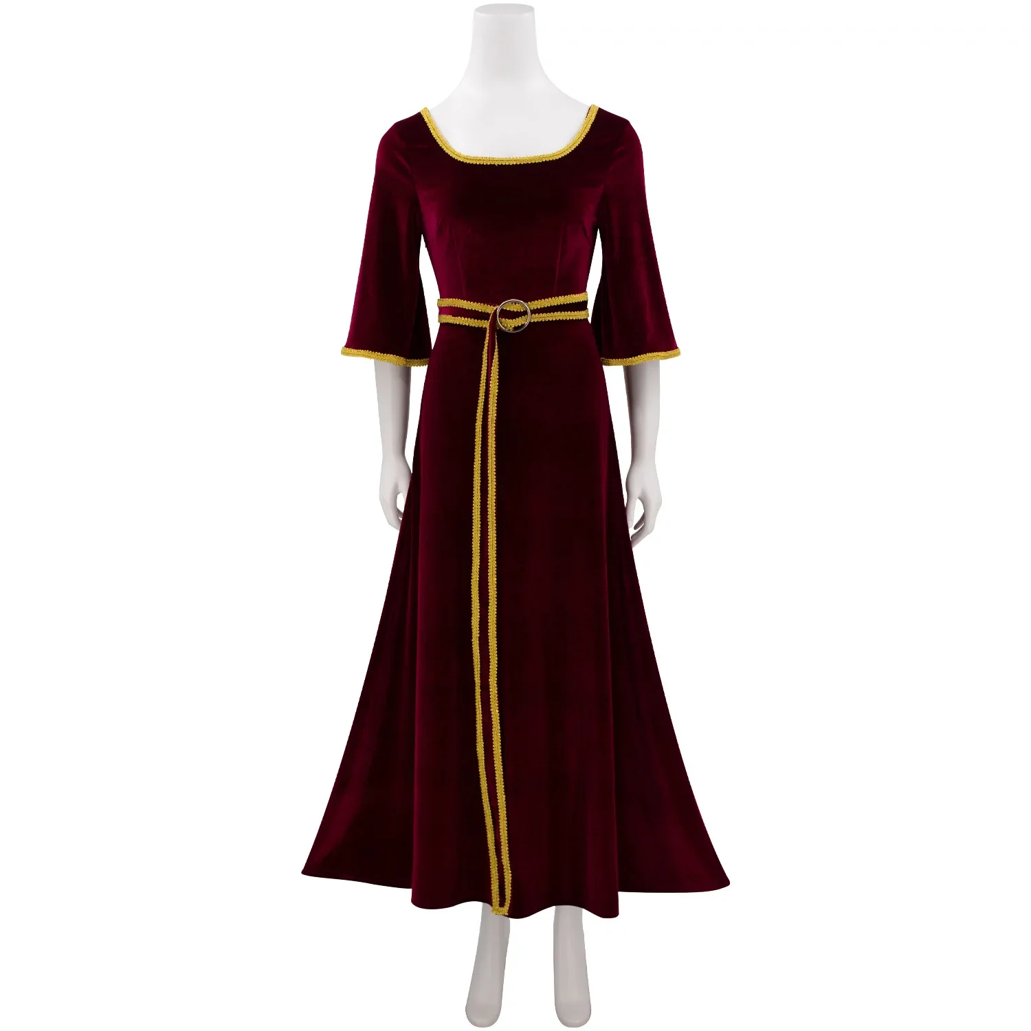 Cosplay Anime Rapunzel madre Gothel vestido Borgoña Palacio Vintage falda larga cinturón disfraz Halloween carnaval disfraz adulto