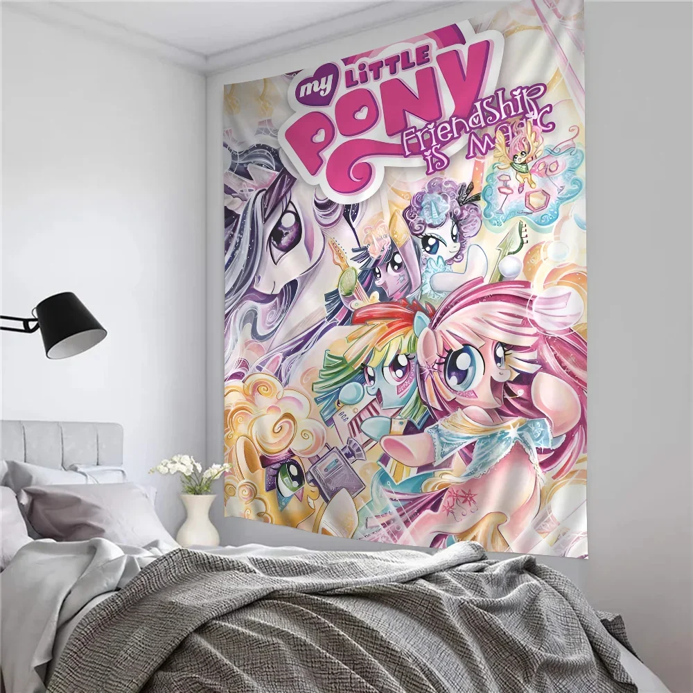 Cute M-My Cartoon P-Pony L-Little Anime Tapestry Hanging Tarot Hippie Wall Rugs Dorm Home Decor