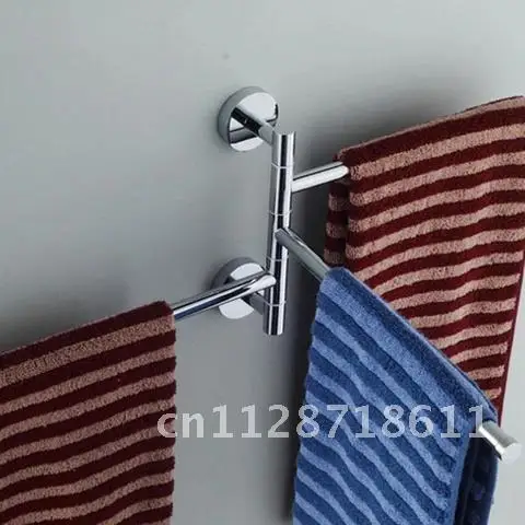 Swivel Arm Towel Rack Organizer Holder Stainless Steel Wall Mount Swing Out Towel Bar 2/3/4 Bars Folding