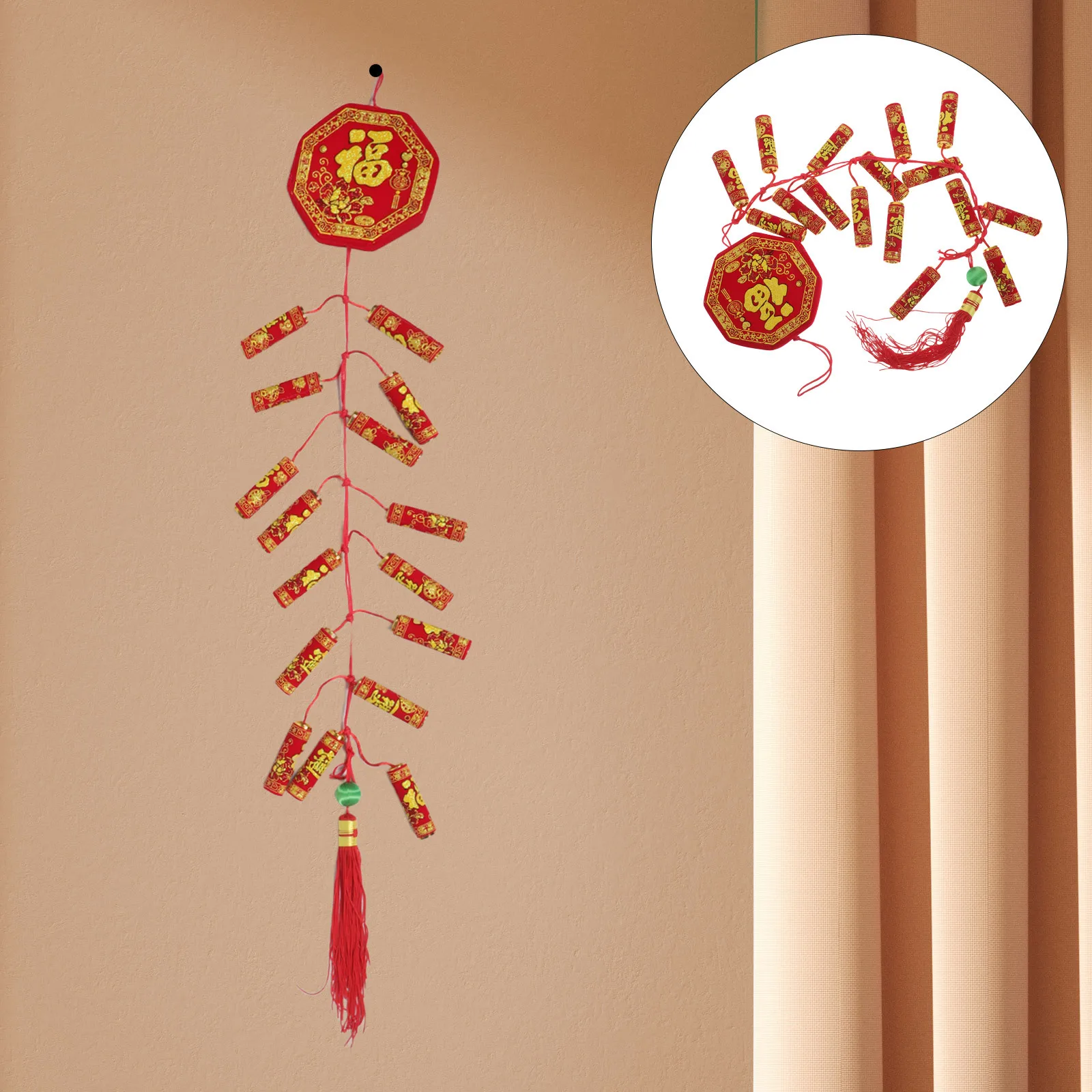 

2Pcs Chinese Style Hanging Decoration Lunar New Year Ornaments Red Spring Festival Lucky Pendants 2026 New Year Celebration Home